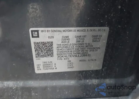 2020 GMC Terrain Awd Sle from USA, damaged, VIN 3GKALTEV5LL239931